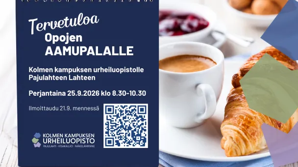 Opojen aamupala Pajulahdessa 2026