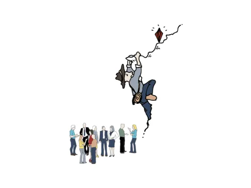 Kiipeilijä tavoittelee kallion reunalla tasapainottelevaa timanttia. 