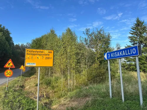 Kisakalliontien ja Hossanmäentien pinta saa uuden asfaltin elo-syyskuun aikana